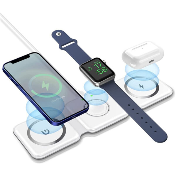 3 in 1 Magnetic Wireless charger Foldable 15W Original Charging Station - Image 2