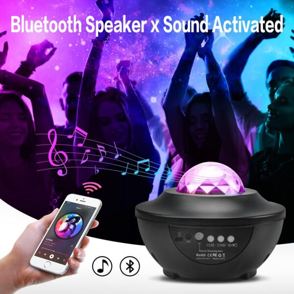 Galaxy Star Projector Lamp with LED Universe Effect & Dual Speakers - Image 5