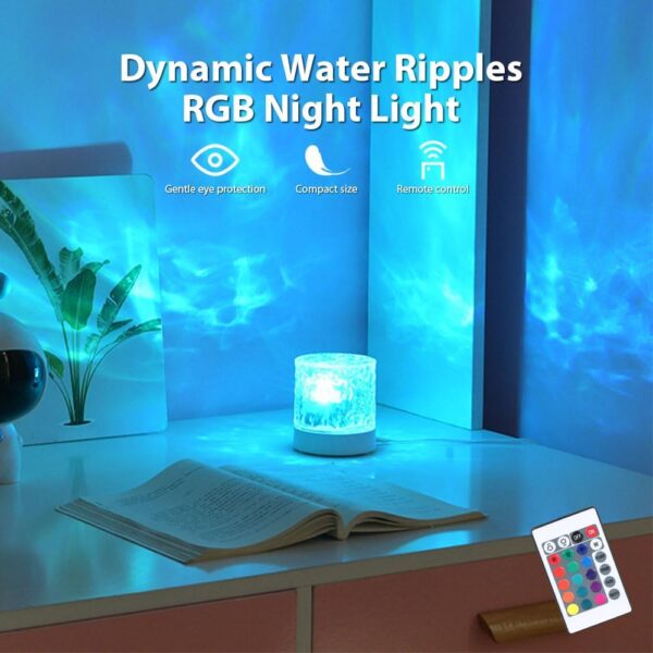Water Ripple Night USB Lamp | 16-Color Rotating Night Light - Image 5