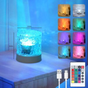 Water Ripple Night USB Lamp | 16-Color Rotating Night Light