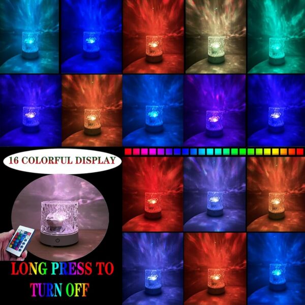 Water Ripple Night USB Lamp | 16-Color Rotating Night Light - Image 4
