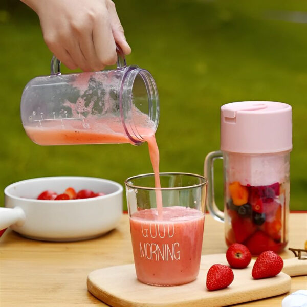 6 Blades Crusher Juicer Multicolor 2 In 1 Mini Portable USB Rechargeable High Quality - Image 4