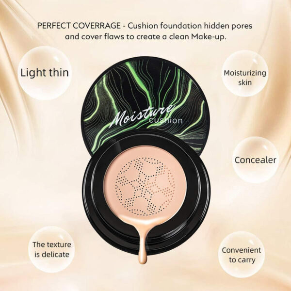 SUNISA foundation Base Original 3 In 1 | Air Cushion CC & Bb Cream | Waterproof Foundation | Moisturizing Liquid Foundation with Sponge - Image 3