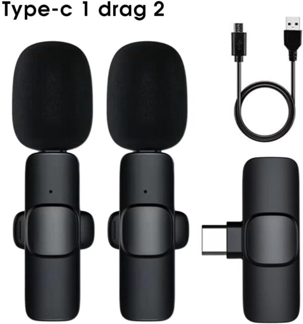 K9 Dual Wireless Lavalier Microphone | Plug & Play USB Type-C & iOS Mic with Auto Sync & Noise Reduction - Image 2