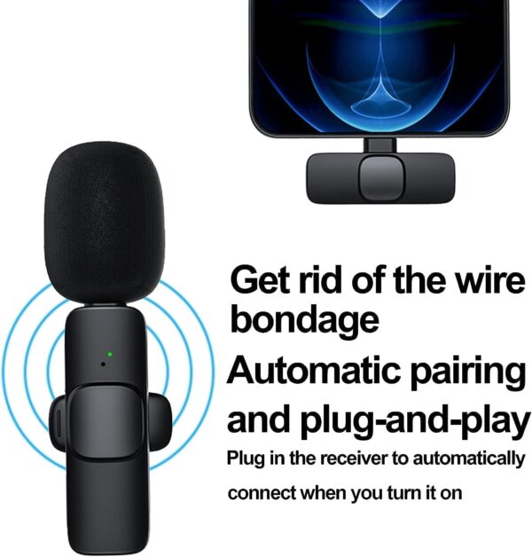 K9 Dual Wireless Lavalier Microphone | Plug & Play USB Type-C & iOS Mic with Auto Sync & Noise Reduction - Image 3