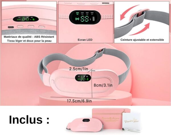 Digital Period Heating Pad & Vibrating Belt | 3 Heat Levels, 4 Massage Modes – Fast Relief for Menstrual Cramps - Image 7