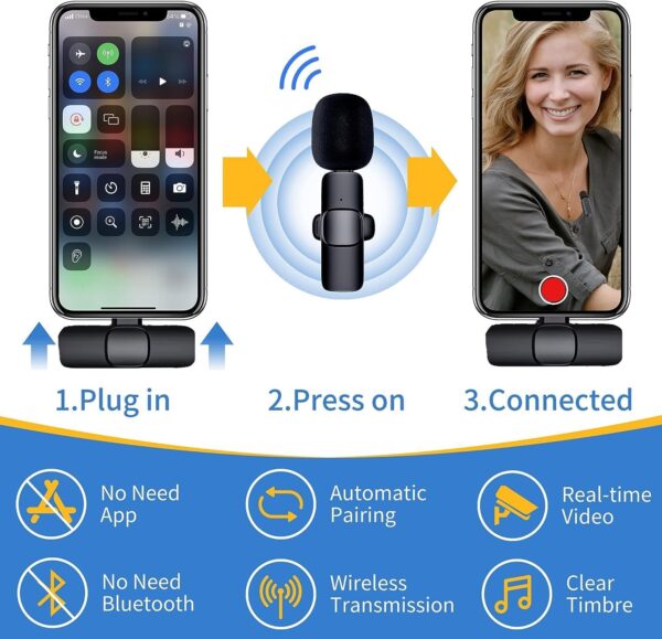 K9 Dual Wireless Lavalier Microphone | Plug & Play USB Type-C & iOS Mic with Auto Sync & Noise Reduction - Image 4