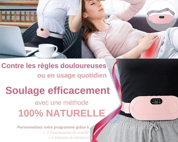 Digital Period Heating Pad & Vibrating Belt | 3 Heat Levels, 4 Massage Modes – Fast Relief for Menstrual Cramps - Image 5