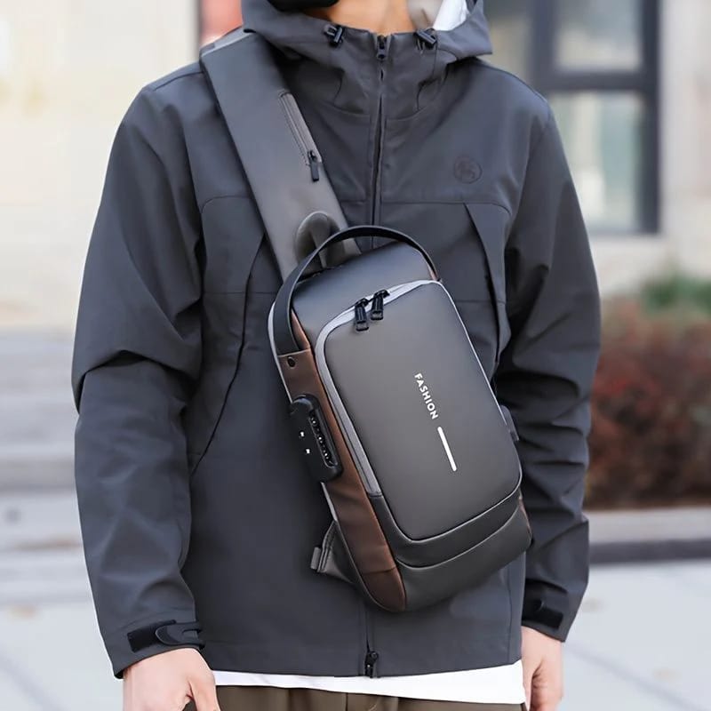 Anti-theft Crossbody Shoulder Backpack | USB Charging Sport Sling Anti-Theft Shoulder Bag