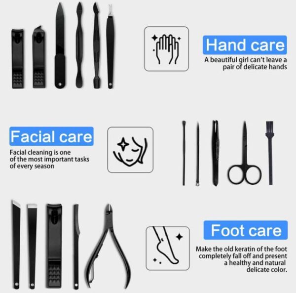 16 Pcs Stainless Steel Nail Clipper & Manicure Set