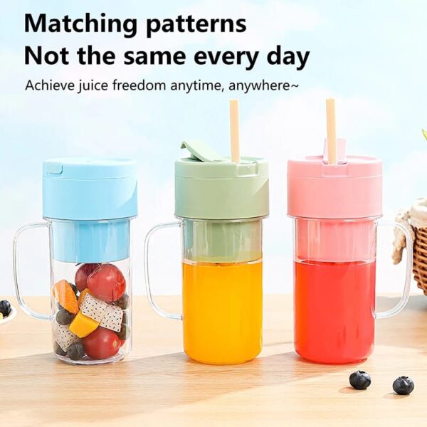 6 Blades Crusher Juicer Multicolor 2 In 1 Mini Portable USB Rechargeable High Quality - Image 2