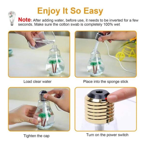 Noiseless LED Humidifier Bulb