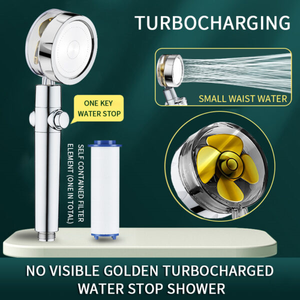 Turbo Propeller Water Saving Shower Head