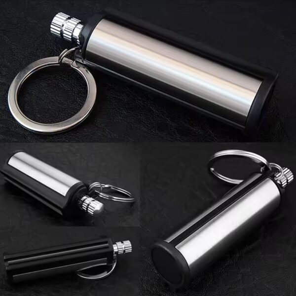 Portable Metal Waterproof Permanent Lighter Keychain Cotton Core Fire-Free Kerosene Gasoline Outdoor Camping Survival Tool