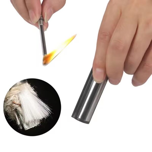 Portable Metal Waterproof Permanent Lighter Keychain Cotton Core Fire-Free Kerosene Gasoline Outdoor Camping Survival Tool
