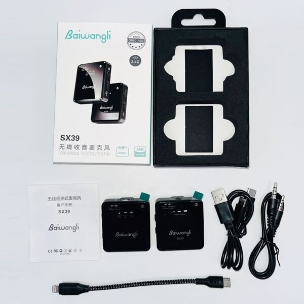 BAIWANGLI SX39 Type-C Wireless Lavalier Microphone | 1 Transmitter & 1 Receiver | Noise Reduction, Plug & Play, Real-Time Sync Audio for Android, YouTube, Vlogging, TikTok