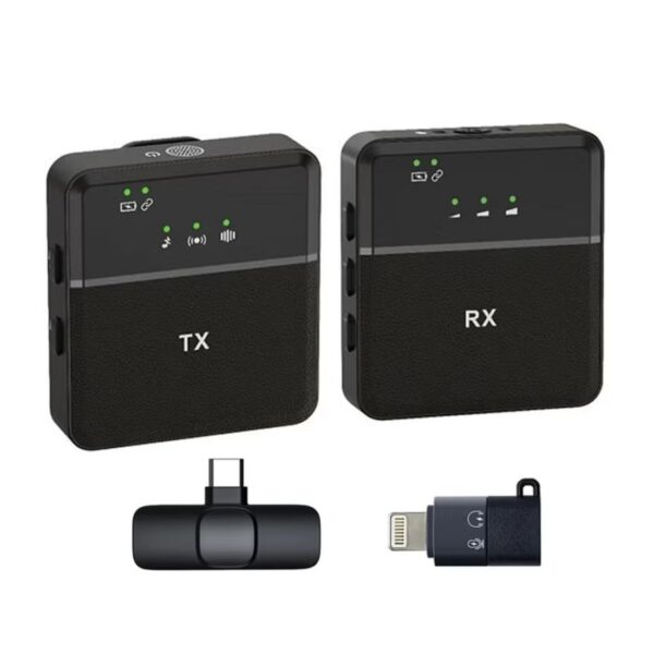 K95 3-in-1 Wireless Lavalier Dual Microphone System | Dual Mics + Receiver | Noise Reduction | Plug & Play