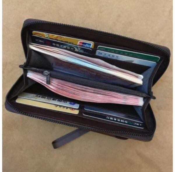 Unisex Leather Wallet | Slim Zipper Wallet for Men & Women | Stylish, Easy-to-Carry Plain Purse