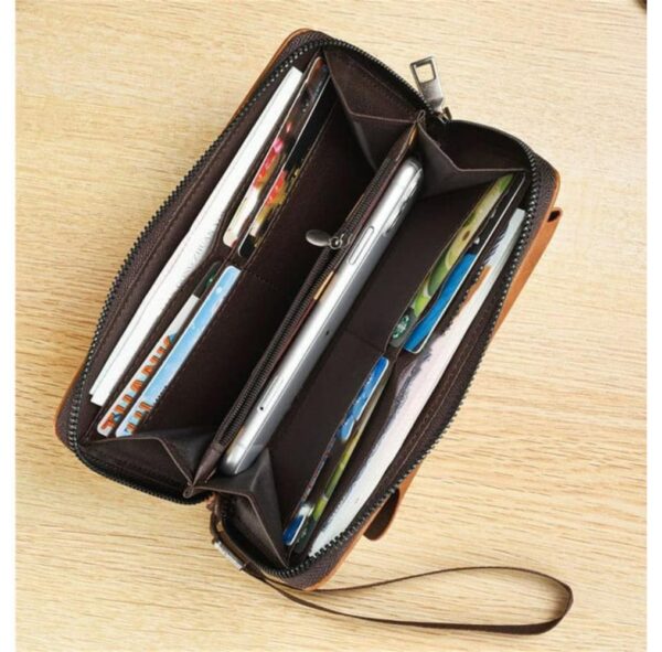 Unisex Leather Wallet | Slim Zipper Wallet for Men & Women | Stylish, Easy-to-Carry Plain Purse