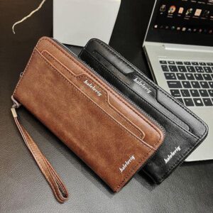 Unisex PU Leather Long Wallet | Stylish Slim Zipper Clutch Purse for Men & Women