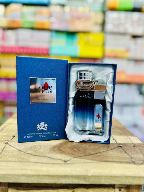 Love On Fire Men’s Perfume 100ML | Spicy Blue Eau de Parfum with Pocket Perfume