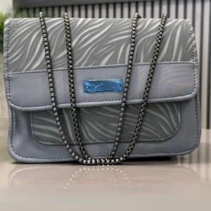 Luxury Women’s Shoulder Bag in Grey Faux Leather for Casual, Work, and Formal Use